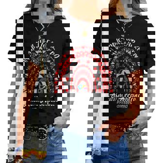 In April We Wear Red Rainbow Autism Red Instead Acceptance Women T-shirt - Seseable