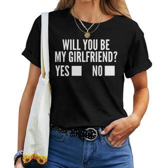 Ask Her Will You Be My Girlfriend Cutealentine's Day T-shirt Frauen - Geschenkecke