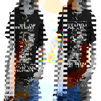 Autism Mom You Will Never Walk-Alone Support Autism Son Women T-shirt - Thegiftio