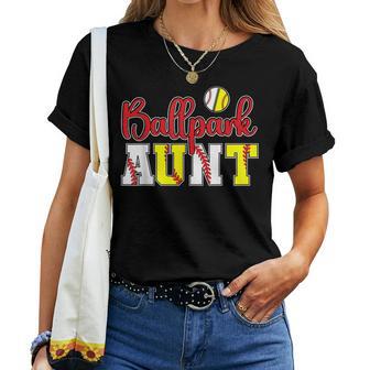 Ballpark Aunt Softball Baseball Aunt Women T-shirt - Thegiftio UK