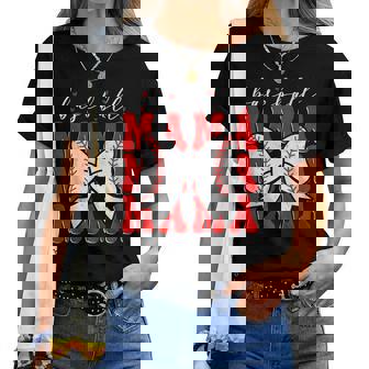 Baseball Mama Coquette Bow Sport Lover Sister Mother's Day Women T-shirt - Thegiftio UK