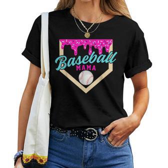 Baseball Mama Home Plate Ice Cream Drip With Sprinkles Drip Women T-shirt - Thegiftio UK