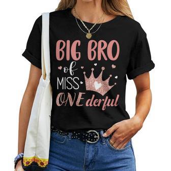 Big Brother Of Miss Onederful 1St Birthday Girl First One-Derful T-shirt Frauen - Geschenkecke