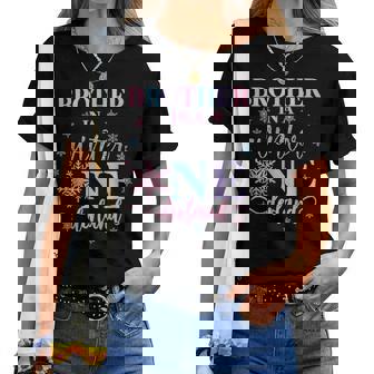 Brother In A Winter Onederland Birthday Girl Sweet Snowflake Women T-shirt - Seseable
