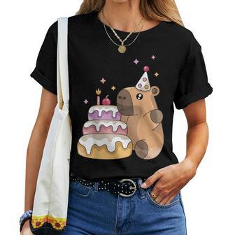 Capybara Cake Happy Birthday Animal Rodent Boy Girl Child T-shirt Frauen - Geschenkecke