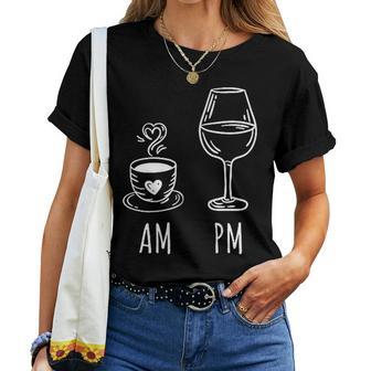 Am Coffee Pm Wine Drink Wine Loveino T-shirt Frauen - Geschenkecke