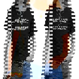 Cuisses Épaisses Et Bonnesibrations Citation Positive Amus T-shirt femme - Cadeauxyz