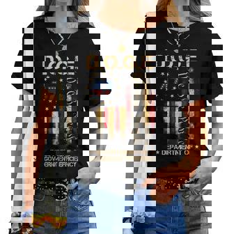 Doge DOGE Department Of Government Efficiency Womens Women T-shirt | Mazezy