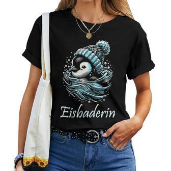 Eisbaderin Winter Swimming Penguin Women's Ice Bathing T-shirt Frauen - Geschenkecke