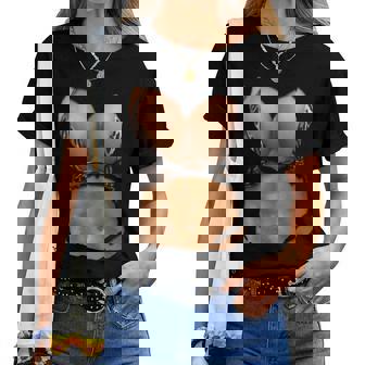 Falso Abs Camisa Bikini Cuerpo Músculo Seis Pack Falso Tetas Grandes Cuello Camiseta de mujer - Regaloses