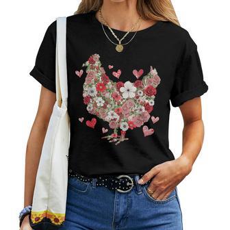 Farm Floral Chicken Valentine Chicken For Girls Women T-shirt - Thegiftio UK