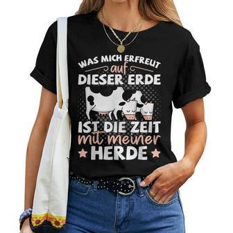 Farmers & Cow Motif Farm Beef Herd Cow Shepherd S T-shirt Frauen - Geschenkecke