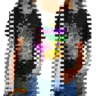 Flamingo Mardi Gras It's Mardi Gras Y'all Carnival Party Women T-shirt | Mazezy