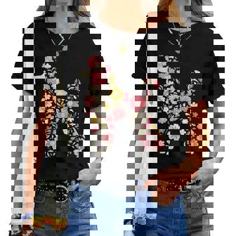 Floral Flower Poodle Mom Grandma Women T-shirt | Mazezy