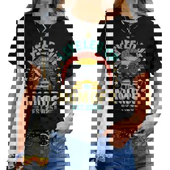 Leveled Up To Mom Of 2 Mother's Day Retro Vintage Women T-shirt | Mazezy