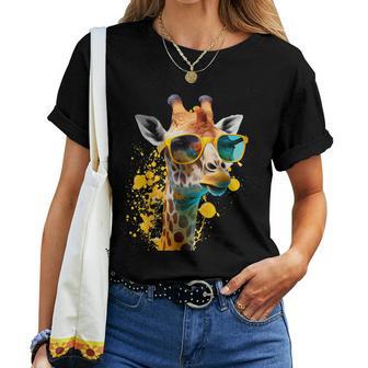 Giraffe Sonnenbrille Urlaub Sonne Natur Urlauber Dschungel T-shirt Frauen - Geschenkecke