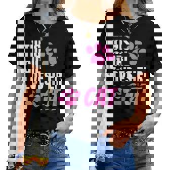This Girl Loves Her Cat Women T-shirt - Seseable