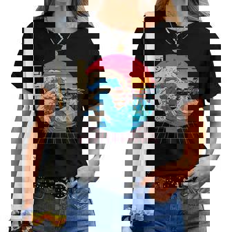 The Great Wave Synthwaveaporwave Esthétique Années 80 Japonais T-shirt femme - Cadeauxyz