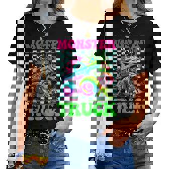 Groovy 80'S 90'S Monster Truck Monster Truck Mama Women T-shirt | Mazezy