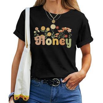 Groovy Honey Grandmother Flowers Honey Grandma Women T-shirt - Thegiftio UK