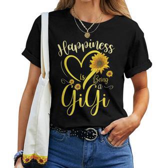 Happiness Is Being A Gigi Sunflower Mother's Day Grandma Women T-shirt - Thegiftio UK