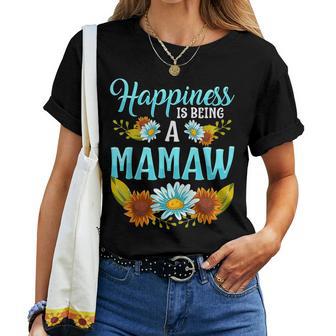 Happiness Is Being A Mamaw Cute Floral Women T-shirt - Thegiftio UK