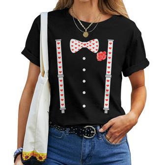 Heart Bow Tie & Bracesalentine's Day Costume Women's T-shirt Frauen - Geschenkecke