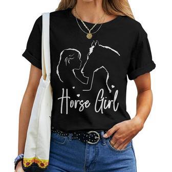 Horse & Rider Horse Girl Riding Girls Women's S T-shirt Frauen - Geschenkecke