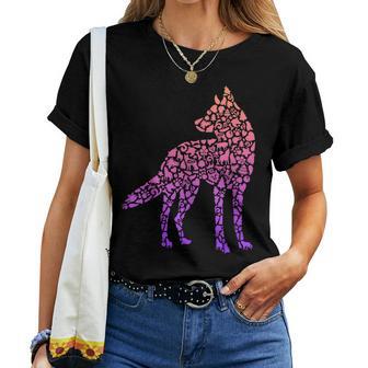 Howling Wolf Children's Wolf Silhouette Women's Wolves Girls T-shirt Frauen - Geschenkecke