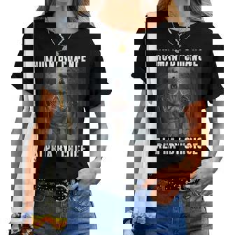 Human By Chance Alpha By Choice Alpha Wolf Meme Women Women T-shirt - Seseable