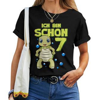 Ich Bin Schon 7 Years Boy Girl Birthday Turtle T-shirt Frauen - Geschenkecke