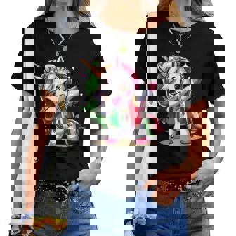Italien Italienisch Mädchen Italia Niedlich- Dabbing Unicorn T-shirt Frauen - Geschenkecke