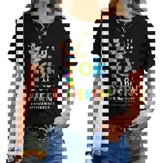 Its Ok To Be Different Autism Awareness Giraffe Autistic Women T-shirt - Thegiftio UK