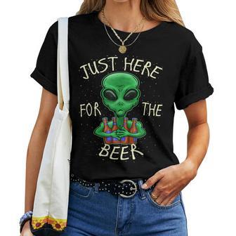 Just Here For The Beer Alien Graphic Beer T-shirt Frauen - Geschenkecke