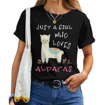 Just A Girl Who Loves Alpacas Alpacas Slogan T-shirt Frauen - Geschenkecke