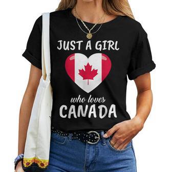 Just A Girl Who Loves Canada Travel Football Canada T-shirt Frauen - Geschenkecke