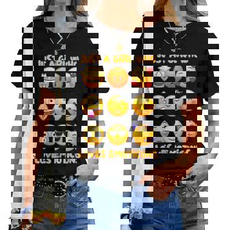 Just A Girl Who Loves Emoticônesisages D'émotion Mignons Et Drôles T-shirt femme - Cadeauxyz