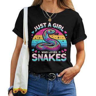 Just A Girl Who Loves Snakes Cute Snake Women T-shirt - Thegiftio UK