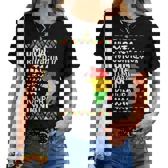 Kwanzaa Siete Principios Mapa Africano Orgullo Negro Hombres Es Camiseta de mujer - Regaloses