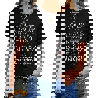 Las Chicas Buenasan Al Cielo Las Chicas Malasan A Todas Partes Gracioso Cuello Camiseta de mujer - Regaloses