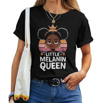 Little Melanin Queen African Girl Black History Month Women T-shirt - Thegiftio UK
