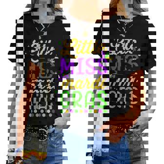 Little Miss Mardi Gras For Girls And Women Women T-shirt | Mazezy