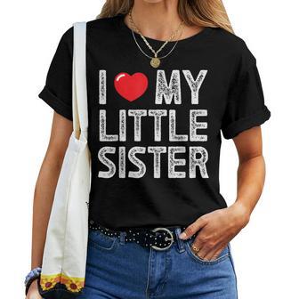 I Love My Little Sisterintage I Heart My Little Sister Camiseta de mujer - Regaloses