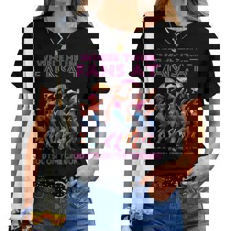 Where Them Fans At Boots On The Ground Linedance Girls Women T-shirt - Seseable
