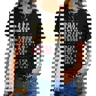 Mama Mommy Mom Bruh Mom Retro Women T-shirt | Mazezy