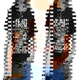 Melanin Cowgirl Swag Black History African Girls Women T-shirt | Mazezy