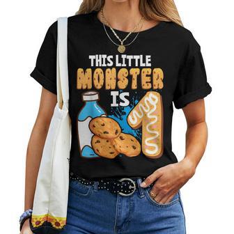 Milk And Cookies 1St Birthday Boy Girl First Birthday Family Women T-shirt - Thegiftio UK