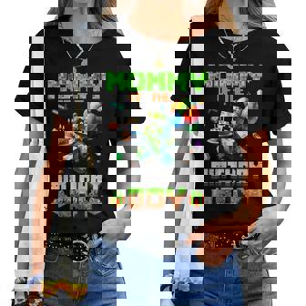 Mom Of The Birthday Boy Party Video Gamer Pixel Number Women T-shirt | Mazezy