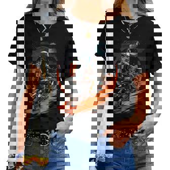 Moto Astronaut Biker Espace Astronaut Space T-shirt femme - Cadeauxyz