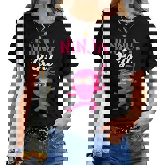 Ninja En Diseño De Traje Rosa Ninja Girl Camiseta de mujer - Regaloses